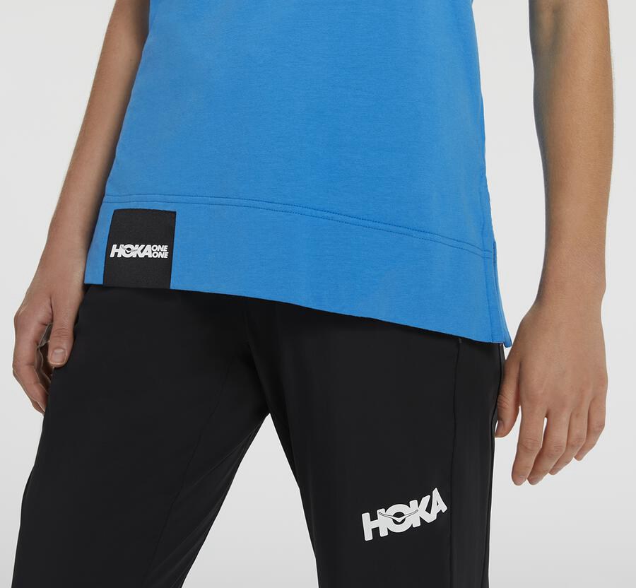 Tee Womens - Hoka One One Brand - Blue - KPBQRIS-45